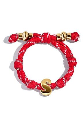 BaubleBar Knotty Initial Bracelet in Red S at Nordstrom