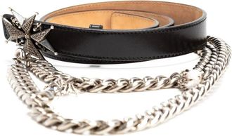 Alexander McQueen Alexander McQueen, Belts, female, Black, Size: 85 CM Leather Belt
