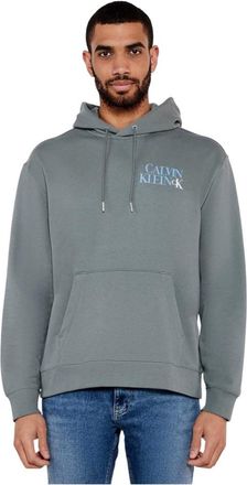 Calvin Klein Jeans Hoodie - Heren - Hoodies - Blauw - 2XL - Katoen - Hoodies & sweatvesten