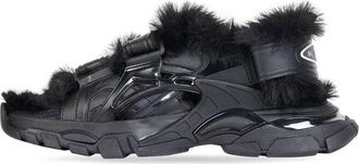 Balenciaga (WMNS) Balenciaga Track Sandals Fake Fur Black 668560W3CQ31000