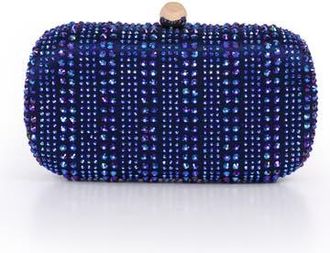 Badgley Mischka Harlow Crystal Minaudi&egrave;re in Navy at Nordstrom, Size Small