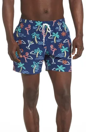 Chubbies Classic Swim Trunks Mens Navy 5.5 Drawstring Waist DSGL10