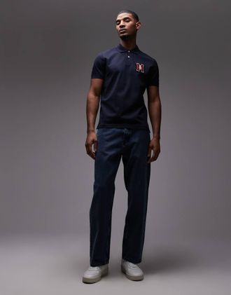 Tommy Hilfiger Polo blu navy con logo ricamato sul petto
