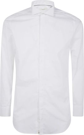 Tintoria Mattei Klassiek Katoenen Stretch Overhemd - Heren - Zakelijke Overhemden - Wit - 2XL - Katoen - Overhemden