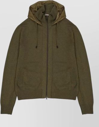 Herno bicolor cashmere hooded jacket