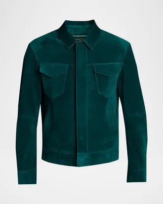Tom Ford Men & apos;s Suede Snap-Front Western Jacket
