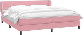 vidaXL Cama Box Spring Con Colchones Terciopelo Rosa 180x210 Cm Vidaxl