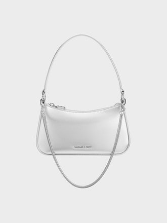Charles & Keith Elspeth Metallic Curved Shoulder Bag