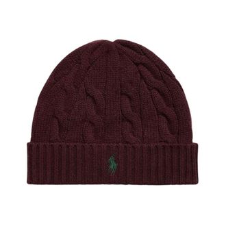 Polo Ralph Lauren Wollen muts van kasjmiermix - Heren - Accessoires - Rood - Maat: ONE Size Wol