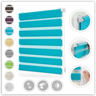 Lichtblick Original Doppelrollo »Duo Rollo Klemmfix« Lichtschutz ohne Bohren freihängend Seitenzugrollo, Montage mit beiliegendem, verstellbarem Klemmträger