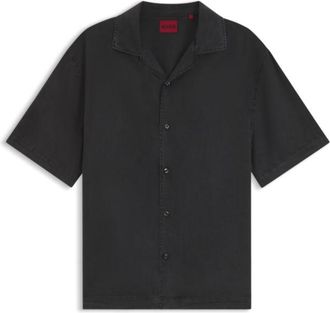 HUGO BOSS Oversized-fit shirt with camp collar