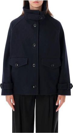 Sessun Lee Wooly Short Coat - Dames - Mantel - Blauw - M - Wol - Jassen