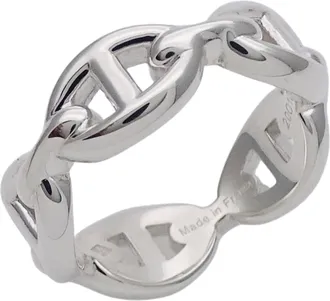 Herm&egrave;s Silver Silver 925 Band Ring (Pre-Owned)