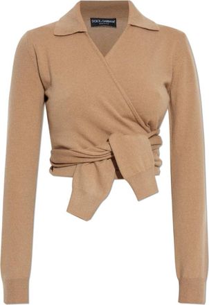 Dolce & Gabbana Kasjmier trui - Dames - Cashmere truien - Beige - S - Kasjmier - Truien & Vesten