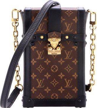 Louis Vuitton Black Monogram Canvas Vertical Trunk Pochette (Authentic Pre- Loved)