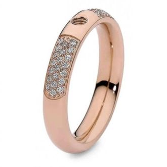 Qudo Womens Basic Deluxe Ring In Rose Gold