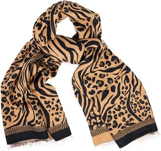 Saachi Animal Print Reversible Scarf