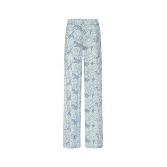 Genny Wide Trousers, female, Blue, Size: XS Embroidered Trousers