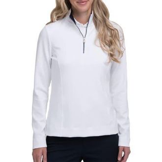 Fairway & Greene Wells Womens Golf Quarter-Zip in Eclipse/white at Nordstrom, Size Medium