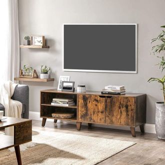 Vasagle Vasagle - Mueble de tv de 2 Puertas, Soporte de tv con Estantes Ajustables, para Televisores de 60 Pulgadas, para Salón, Comedor, Dormitorio, Marrón