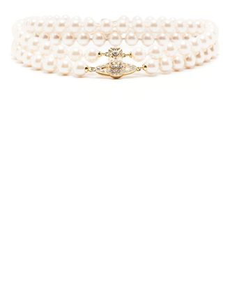 Vivienne Westwood two-row choker necklace - Neutrals