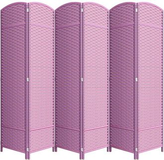 Sorbus Extra Wide Double Hinged 6-Panel Partition Room Divider