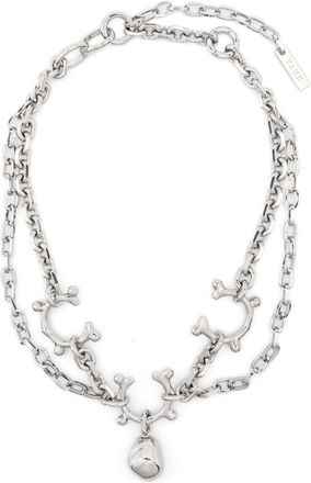 VANN layered choker necklace - unisex - Brass - One Size - Silver