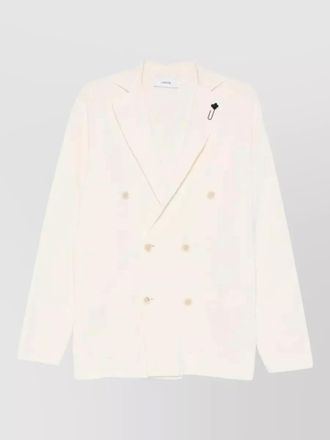 Lardini men double breasted knit jacket long sleeves