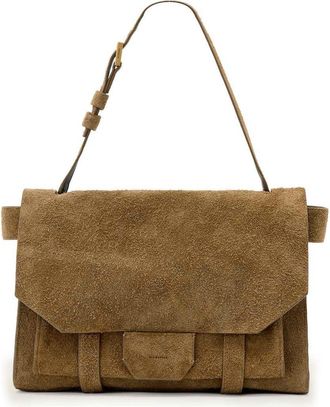 AllSaints Ursa Suede Satchel Bag in Biscuit Brown at Nordstrom