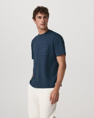 Vuori Clothing Short Sleeve Ponto Pocket T-Shirt - Relaxed Fit | Ocean Blue | Medium