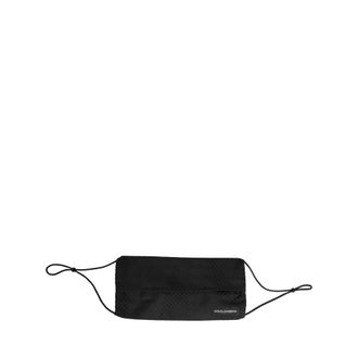 Dolce & Gabbana Accessoires, unisex, Zwart, ONE Size, Polyester, Elastisch Oorlus Mondkapje met Plooi