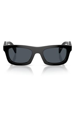 Prada 53mm Pillow Sunglasses in Black /Dark Grey at Nordstrom