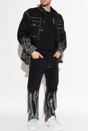 Off-white T-shirt With Printed Logo, Mens, Black