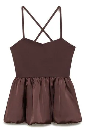 Mango Crossback Peplum Top in Brown at Nordstrom Rack, Size X-Small