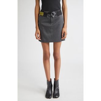 Maison Margiela Released Waistband Stretch Gabardine Miniskirt in Dark Grey Melange at Nordstrom, Size 6 Us