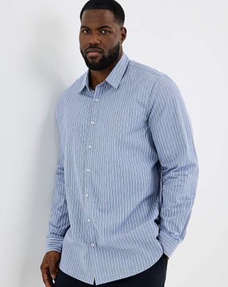 Jacamo Long Sleeve Poplin Stripe Shirt