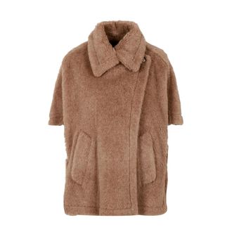 Max Mara Faux Fur & Shearling Jackets, female, Brown, Size: ONE SIZE Tebe Cape