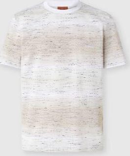 Missoni Crew-neck Cotton T-shirt With Jacquard Greek Motif in Beige& White at Nordstrom, Size Xx-Large