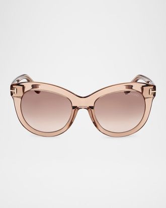 Tom Ford Odette Round Acetate Sunglasses
