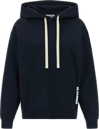 Jil Sander Fleece gevoerde katoenen hoodie - Dames - Hoodies - Blauw - XS - Katoen - Hoodies & sweatvesten