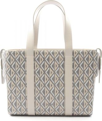 Dior Gray Multi-Color Coated Canvas Leather Tote Bag (Pre-Owned)