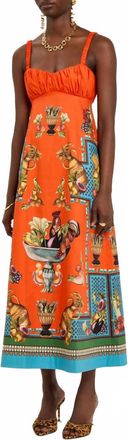 Alemais Rocco Sleeveless Midi Sundress In Multi/tomato