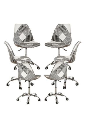 Regalos Miguel Regalos Miguel - Packs Sillas - Pack 6 Sillas Neo Patchwork - Patchwork Blanco Y Negro