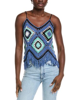 Elan Elan Fringe Bottom Tank Top