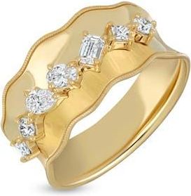 Bony Levy Kiera 18K Gold Diamond Wide Ring in 18K Yellow Gold at Nordstrom, Size 6.5