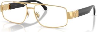 Versace 56mm Rectangle optical glasses in Gold at Nordstrom
