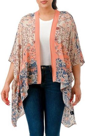 MARCUS ADLER Ombre Floral Kimono in Coral at Nordstrom Rack