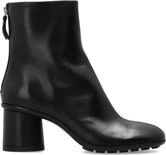 AGL Enkellaarsjes met Blokhak - Dames - Laarzen met Hak - Zwart - 40 EU - Leer - Schoenen