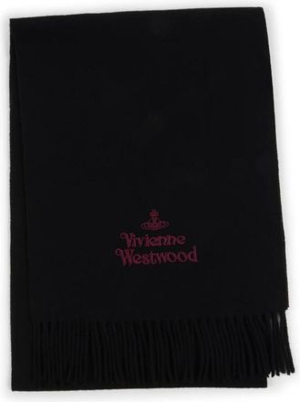 Vivienne Westwood Zwart Sjaal met Uniek Ontwerp - Dames - Wintersjaals - Zwart - ONE Size - Wol - Accessoires