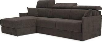 Divani.Store Sof&aacute; esquinero convertible impermeable 232 cm izquierdo negro